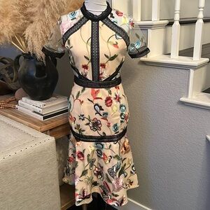Anthropologie VONE Catarina Floral Embroidered Dress Size 2